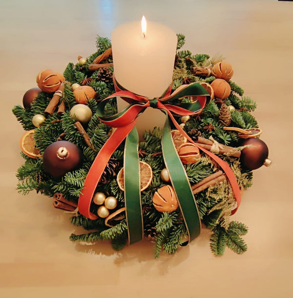 Couronnes de Noel artisanles de Rouge Pivoine fleuriste 