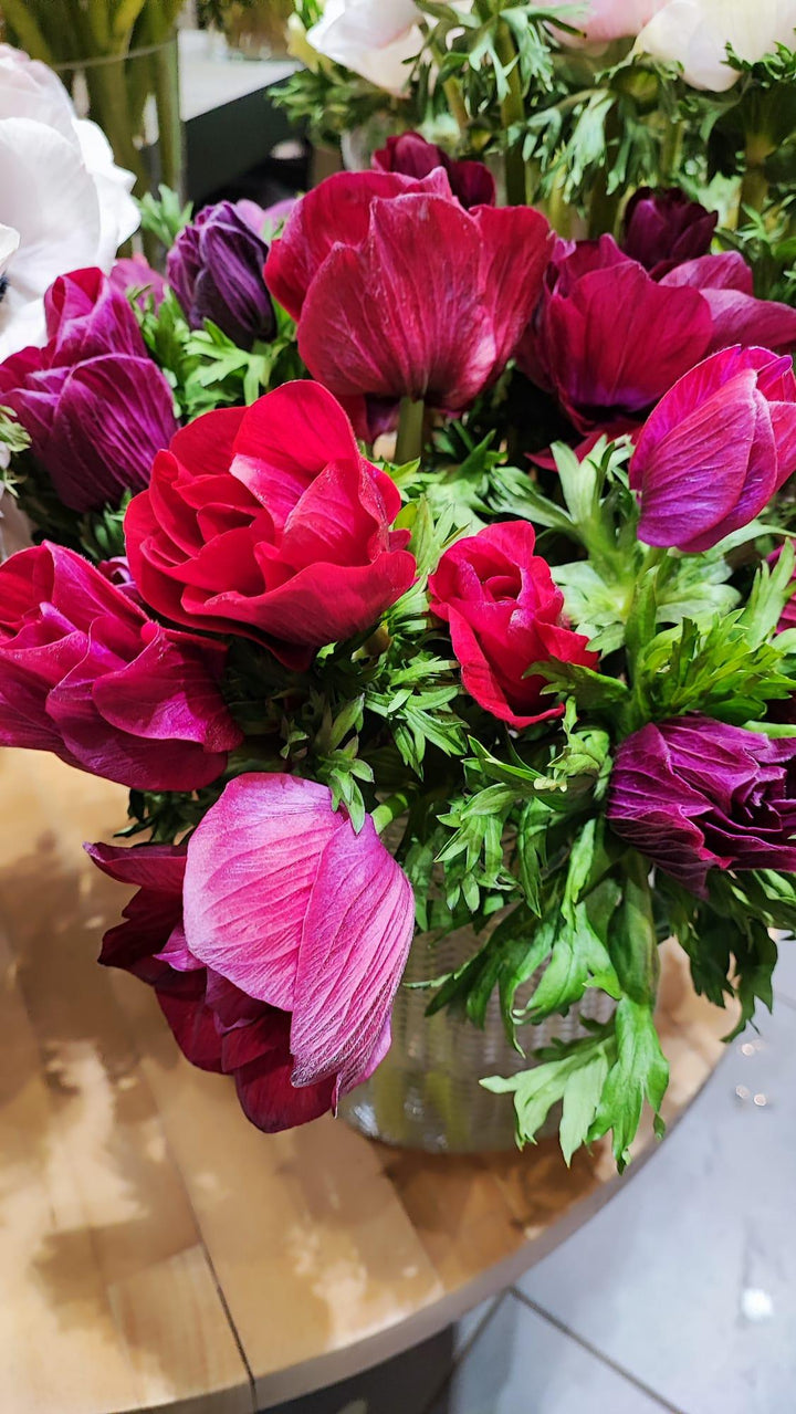 Bouquets d'anémones - Rouge pivoine Fleuriste Caen