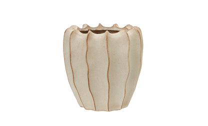 Cache-pot Calista beige S, diamètre 18 cm et hauteur 18 cm — référence 81690