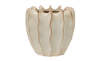 Cache-pot Calista beige M, diamètre 20 cm et hauteur 20 cm — référence 81691